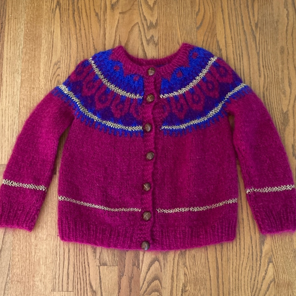 Vintage Italian HandKnit Mohair Cardigan